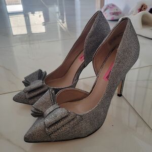 Betsey Johnson Glittering Silver Heels